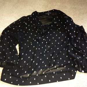 The Limited Black & Gold Sheer Shirt Size Large